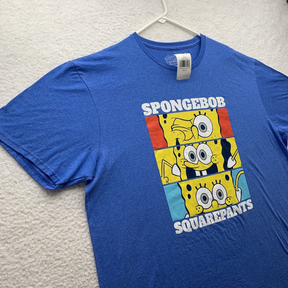 SpongeBob SquarePants T-Shirt Adults XL XLarge Blue Nickelodeon Cartoons Graphic - Picture 2 of 10